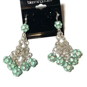 Bloomingdale’s Earrings Dangles Chandeliers Silver Tone Rhinestones